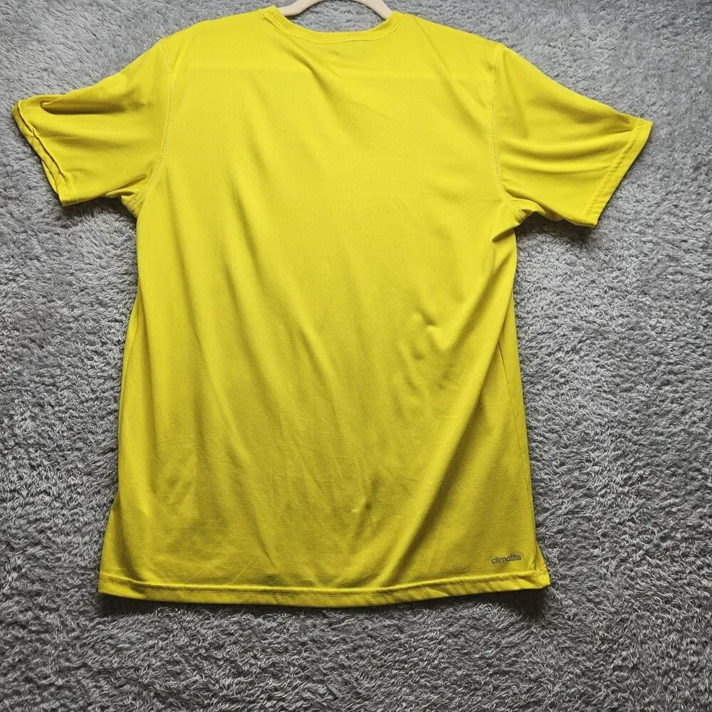 Adidas Climalite Mens Yellow Shirt Size Medium Athletic Sports Workout Running
